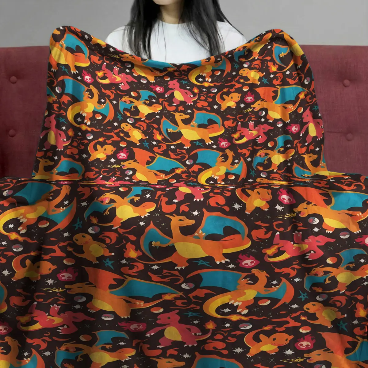 Charizard Charmander Fire Pokémon Pattern Quilt Blanket - Anime Comforts – Cozy Anime Bedding, Blankets & Home Essentials
