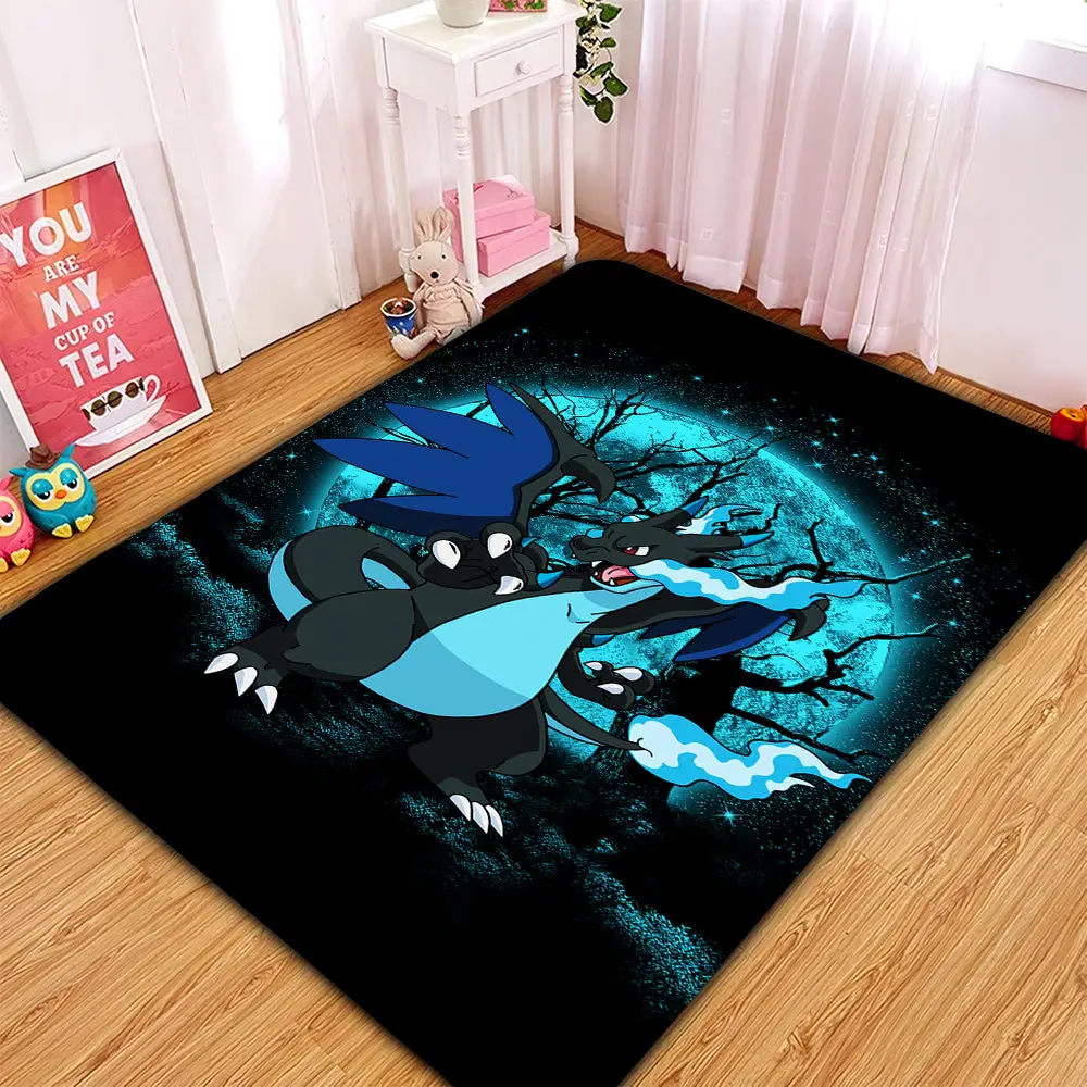 Charizard Mega X Moonlight Rectangular Area Rug