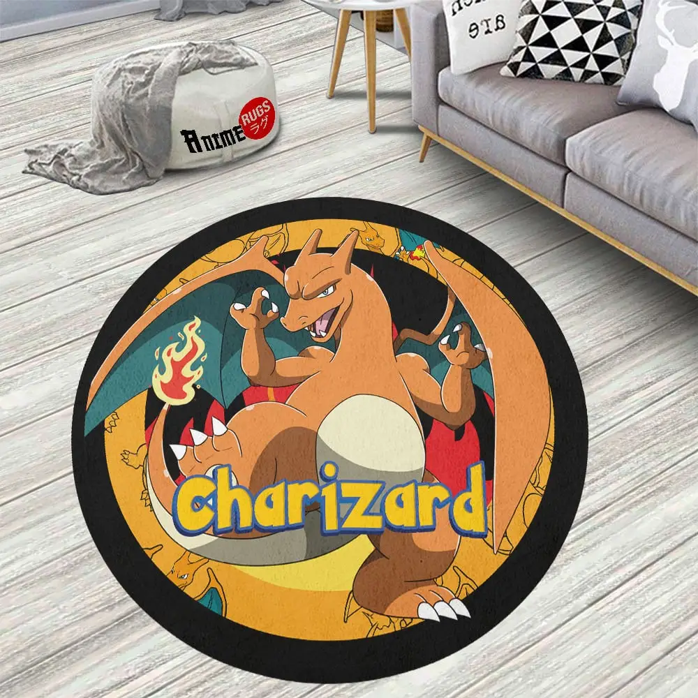 Charizard Skid-Proof Round Rug