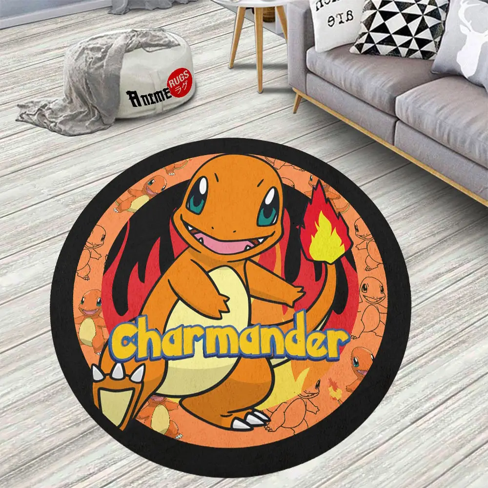 Charmander Skid-Proof Round Rug