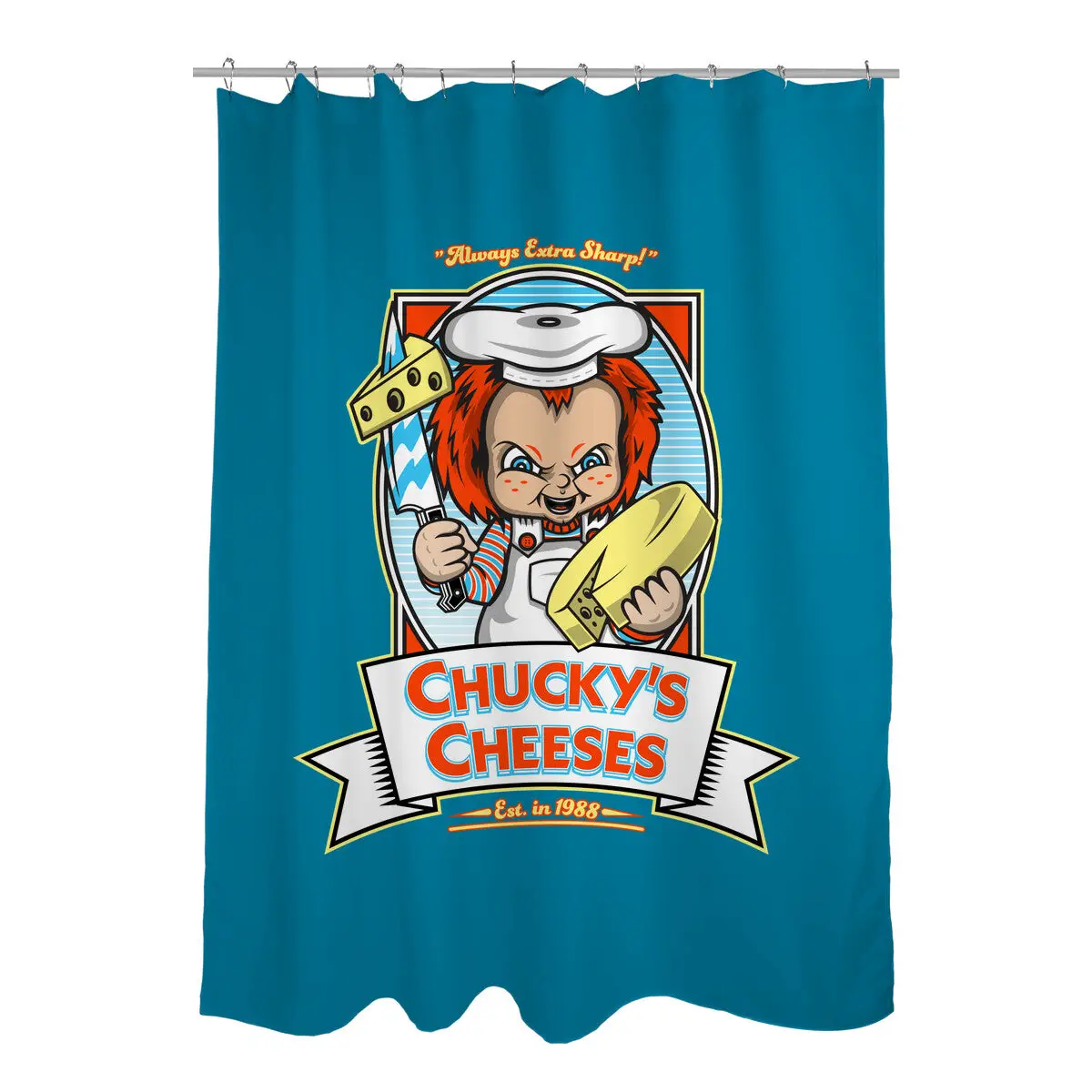 Chucky's Cheeses Shower Curtains