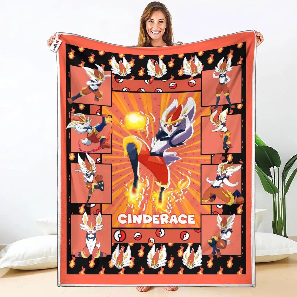 Cinderace Blanket Custom Anime