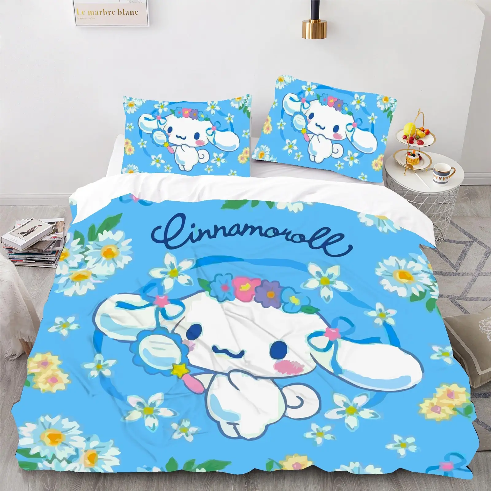 Cinnamoroll Blue Cartoon Bedding Set