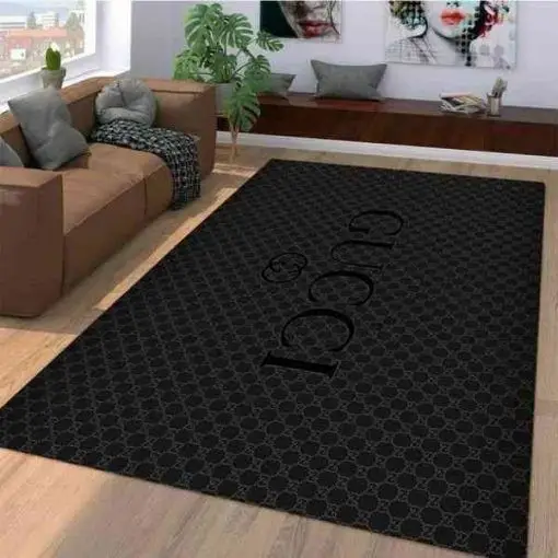 Classic Black Gucci Monogram Gucci Rug Home Decor