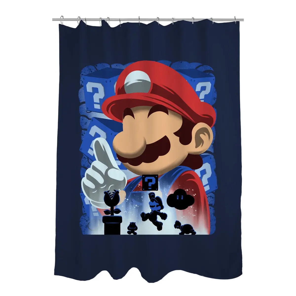 Classic Blue Jumpman Shower Curtains