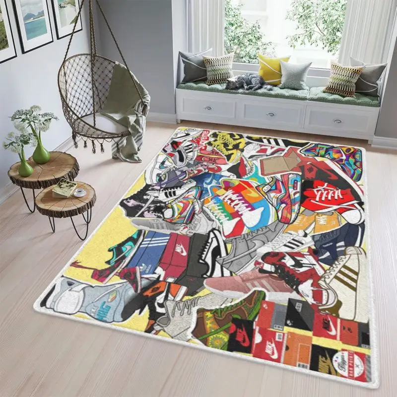 Collection Colorful Sneaker Rug Living Room
