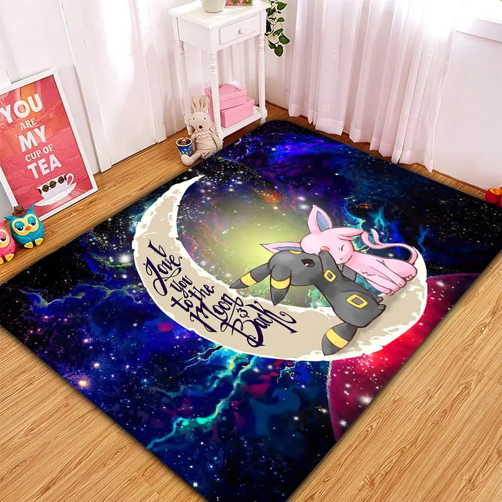 Couple Espeon Umbreon Love You To The Moon Galaxy Rectangular Area Rug