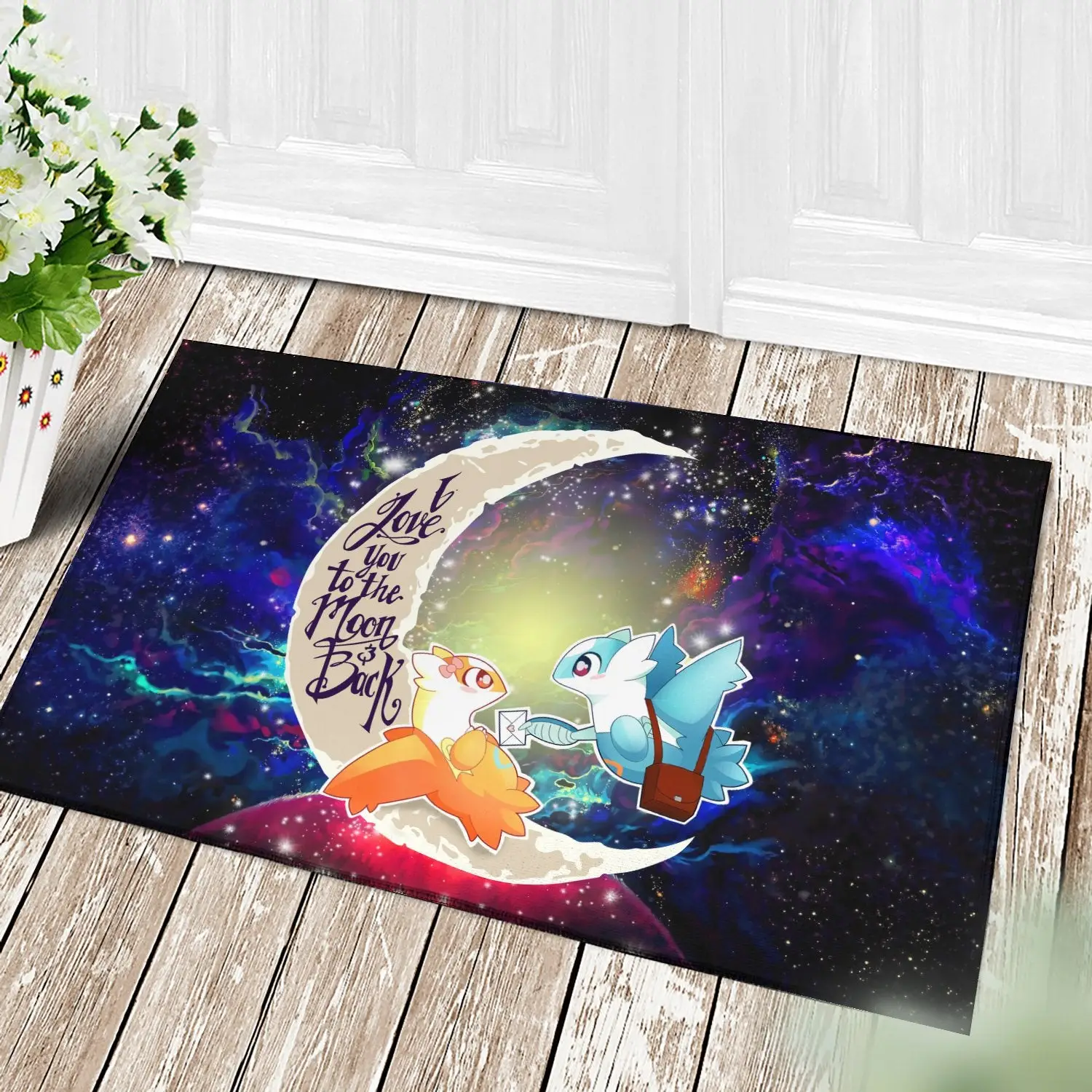 Couple Latios Latias Love You To The Moon Galaxy Back Doormat Home Decor