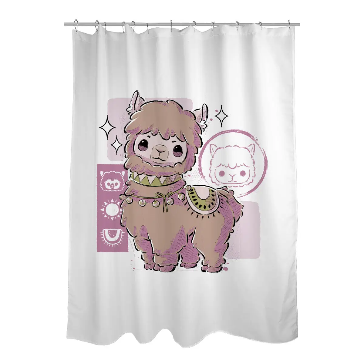 Cute Alpaca Shower Curtains