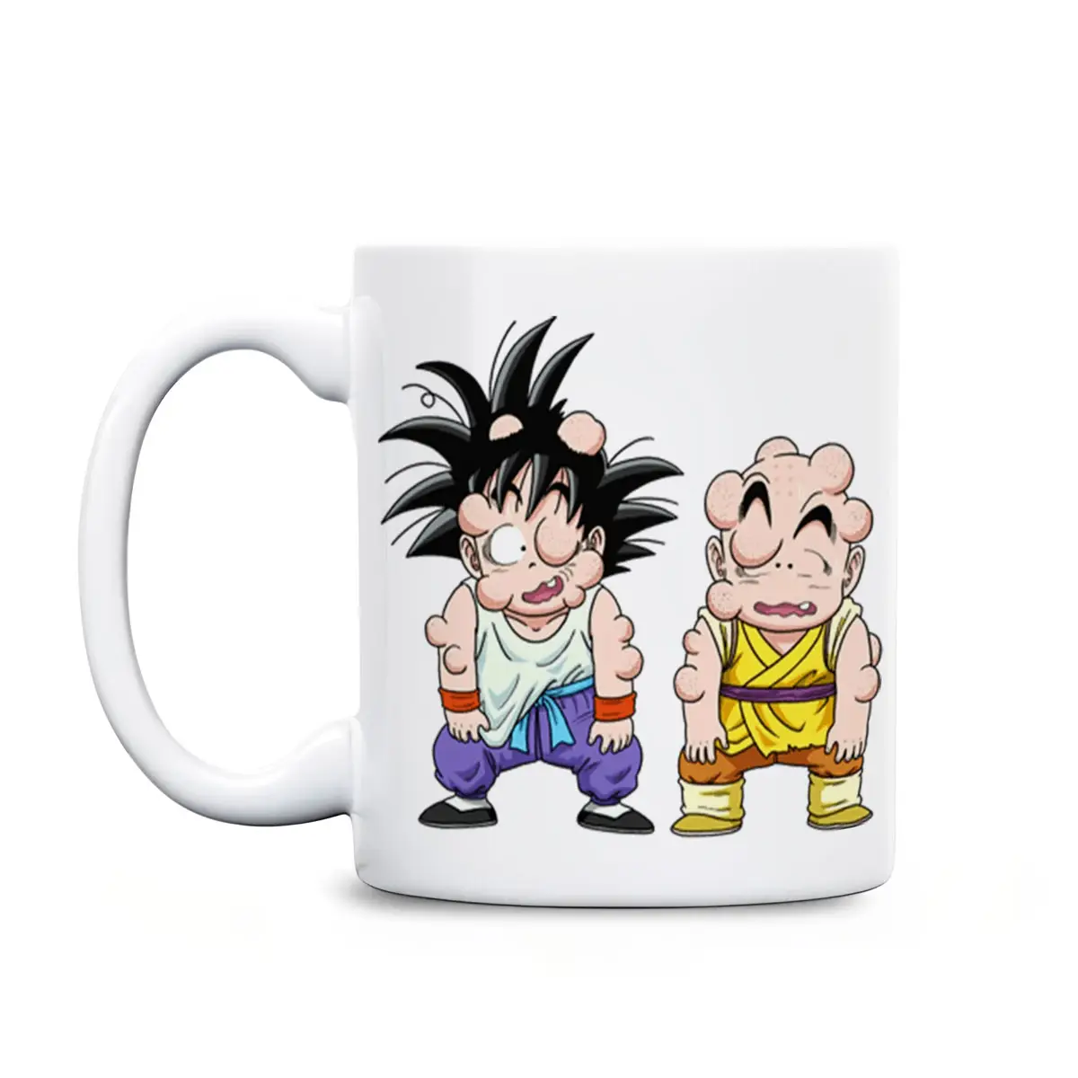 Cute Goku and Krillin​ White Glossy Mug