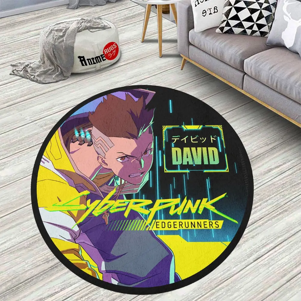 Cyberpunk Edgerunners David Martinez Skid-Proof Round Rug