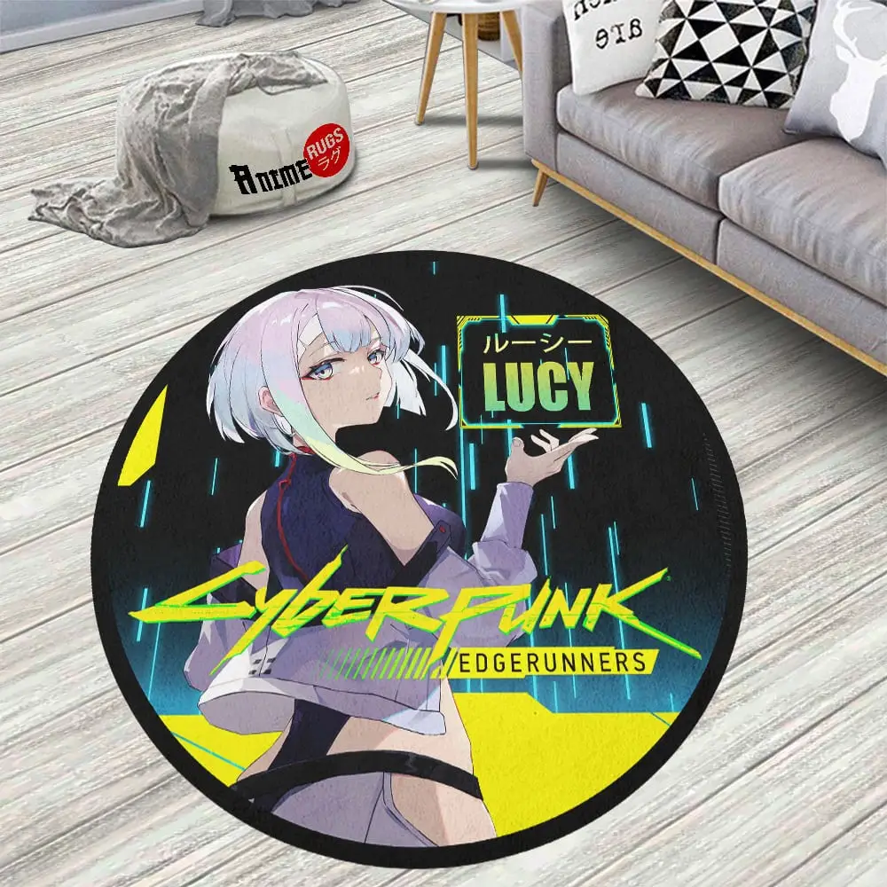 Cyberpunk Edgerunners Lucy Skid-Proof Round Rug