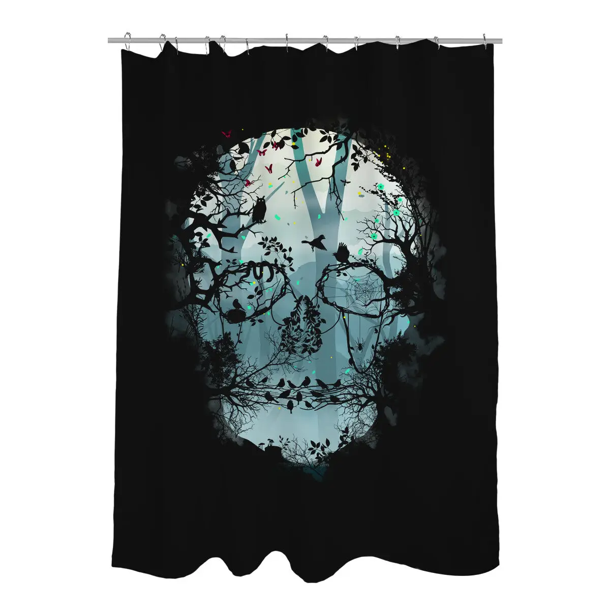 Dark Forest Skull Shower Curtains