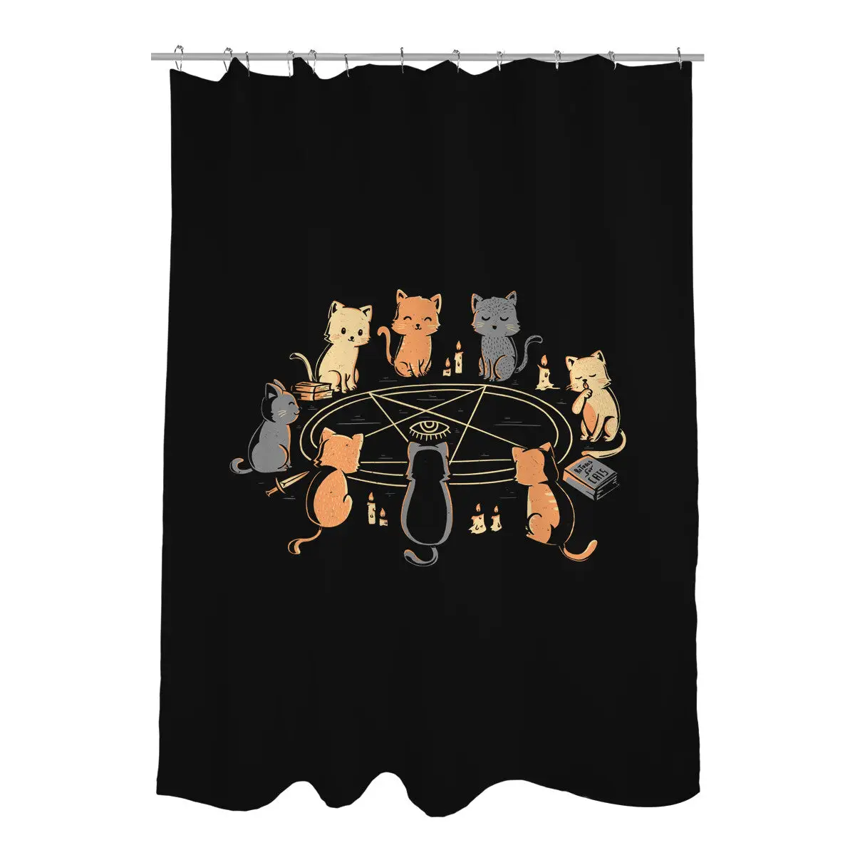 Dark Meowgic Shower Curtains