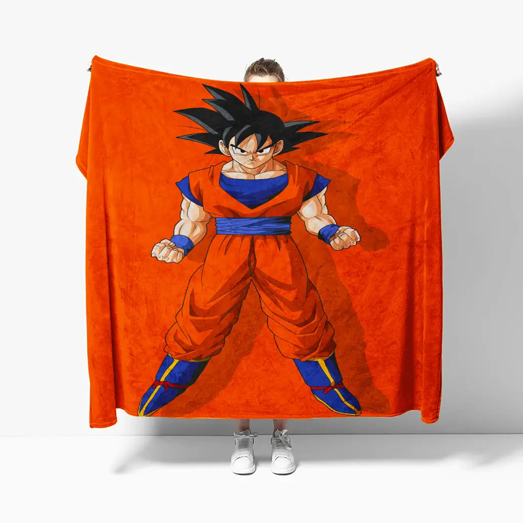 DBZ Goku Classic Orange Outfit Fleece Blanket Anime