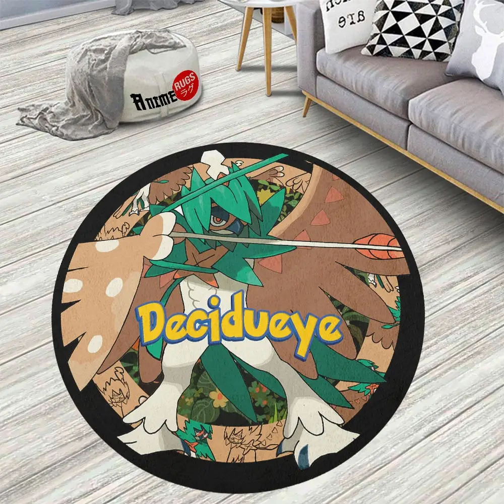 Decidueye Skid-Proof Round Rug