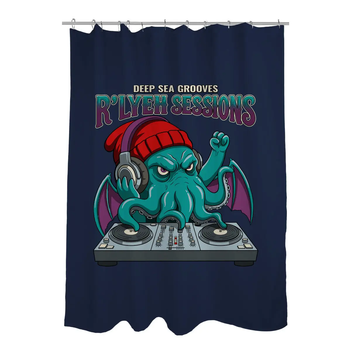 Deep Sea Grooves Shower Curtains