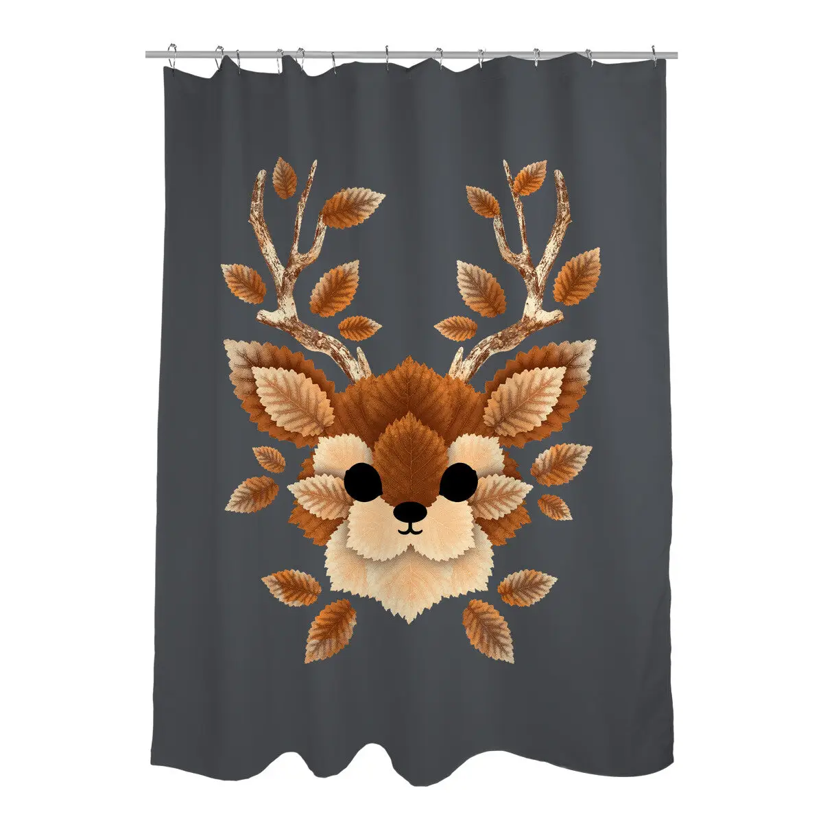 Deer Of Leaves Shower Curtains