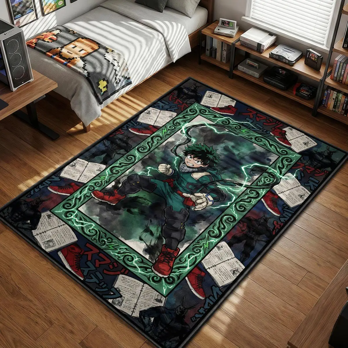 Deku Blackwhip Full Cowl Rug - My Hero Academia Chair Mat