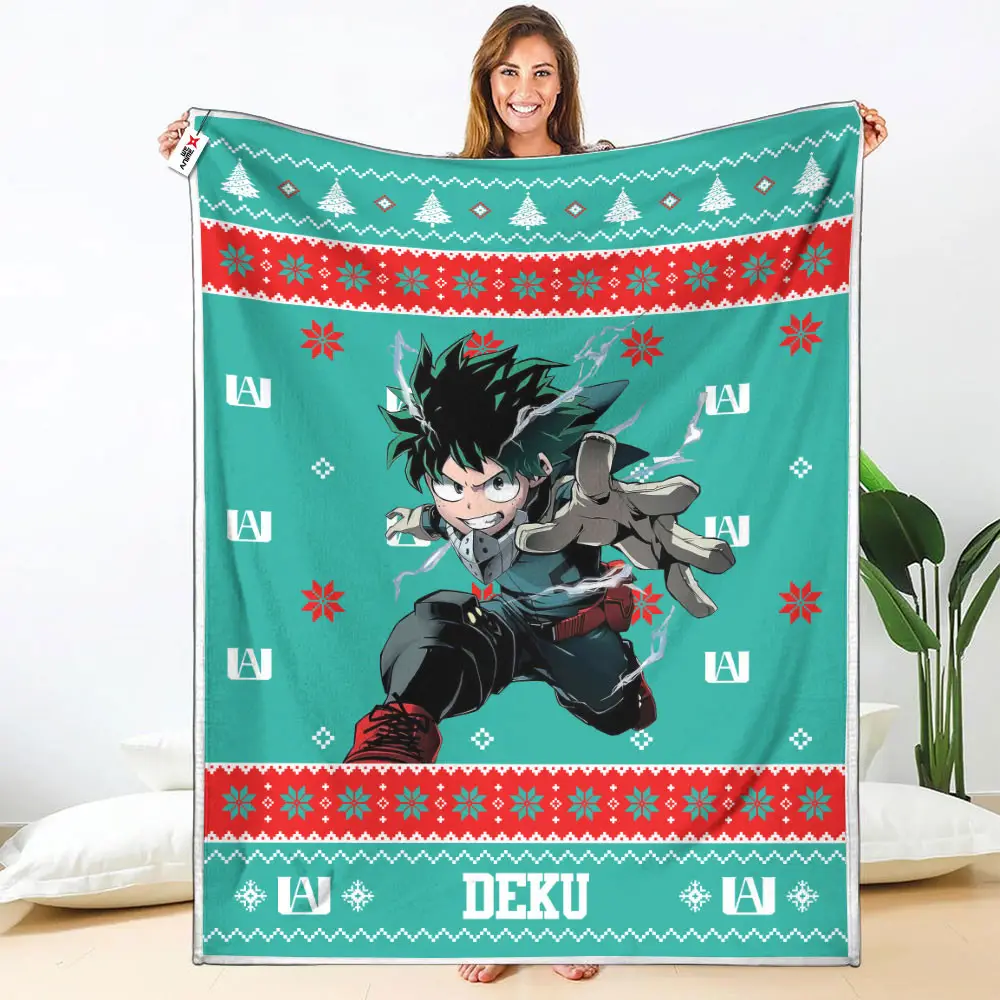 Deku Blanket Ugly Christmas My Hero Academia Anime
