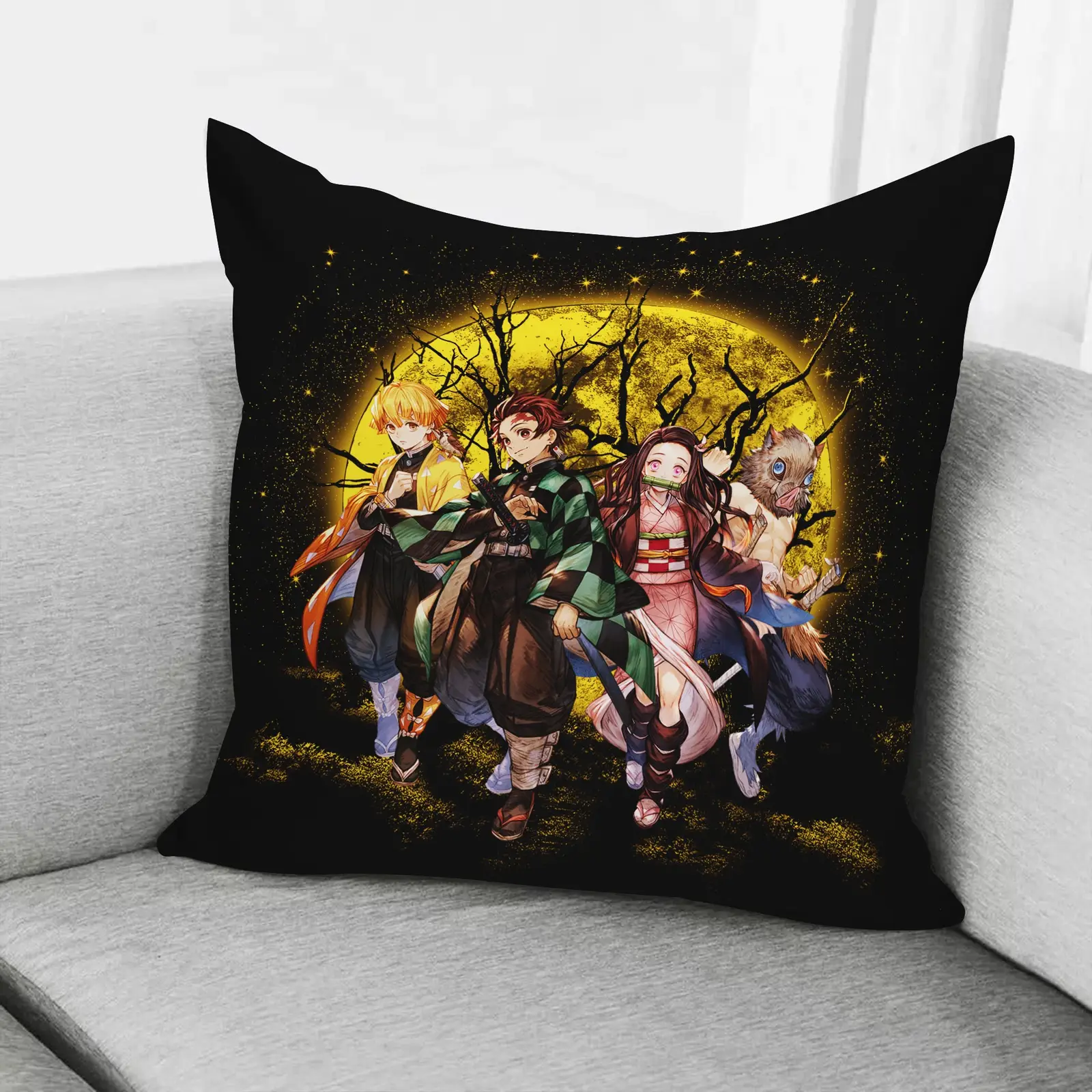 Demon Slayer Moonlight Anime Pillow Room Decor