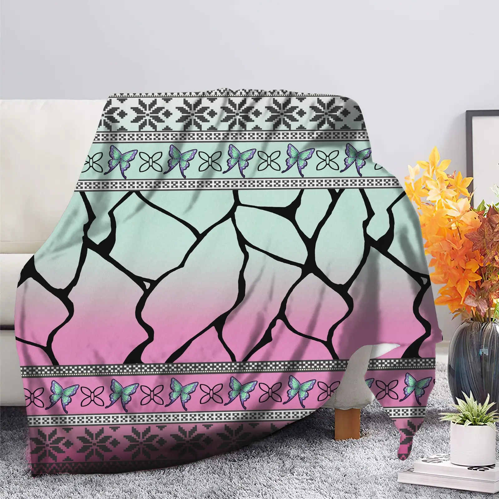 Demon Slayer Shinobu Christmas Blanket