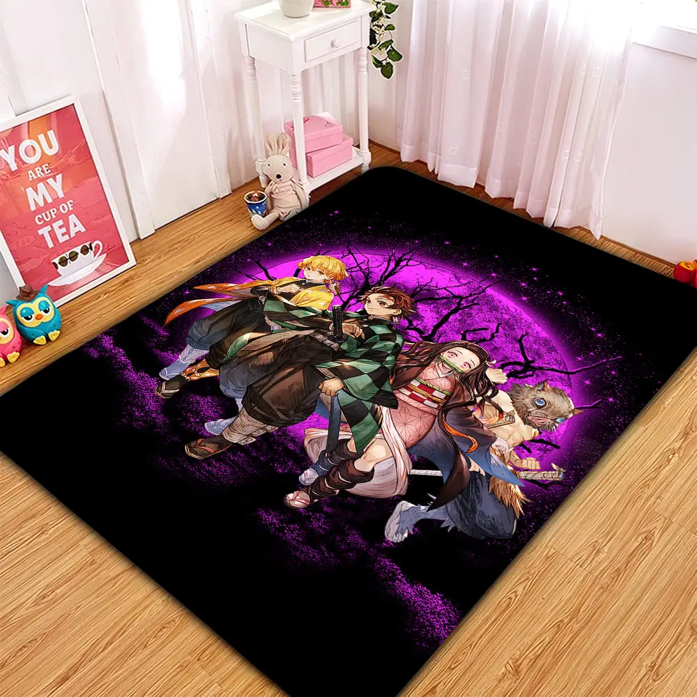 Demon Slayer Team Pink Moonlight Rectangular Area Rug