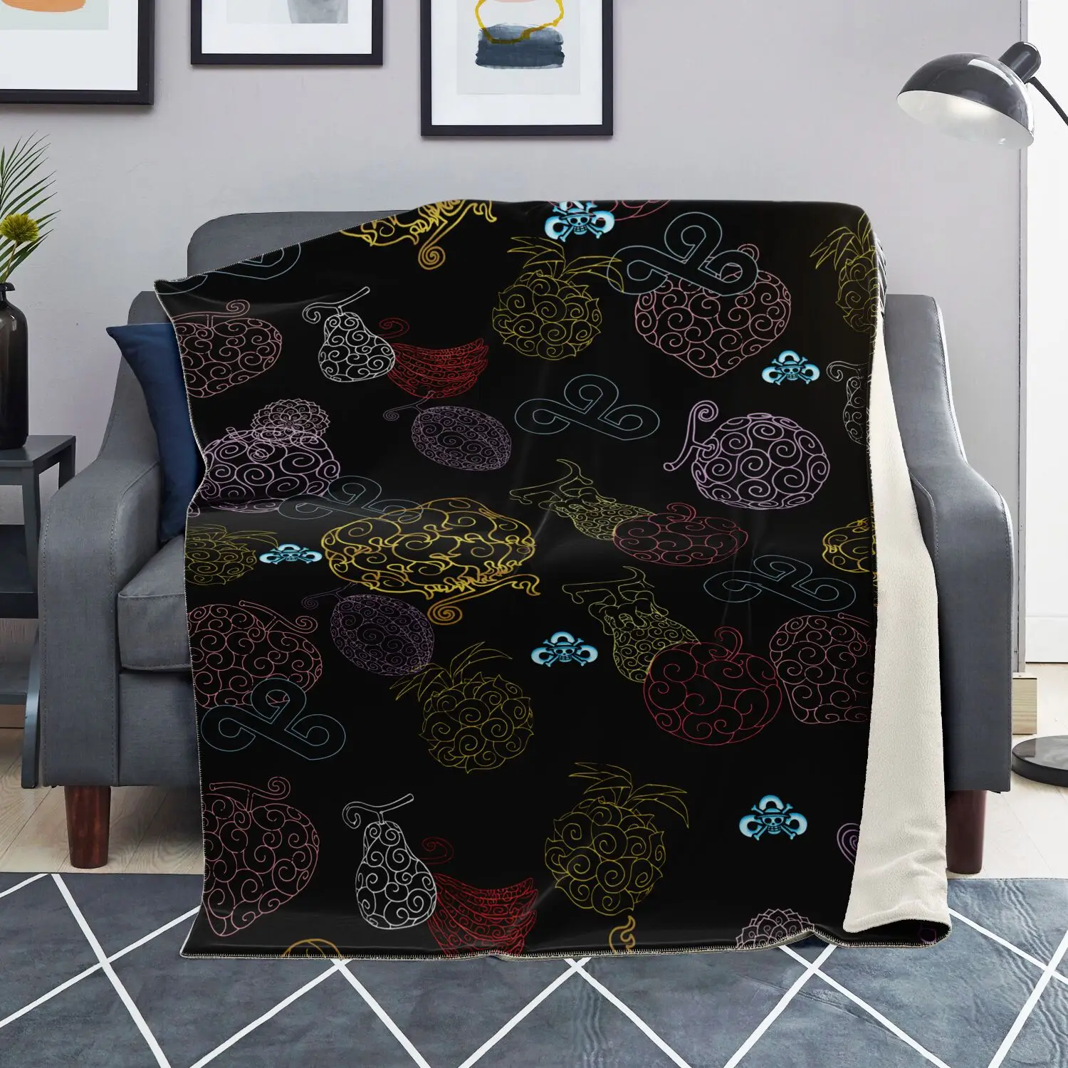 Devil Fruits Color Sketch Blanket