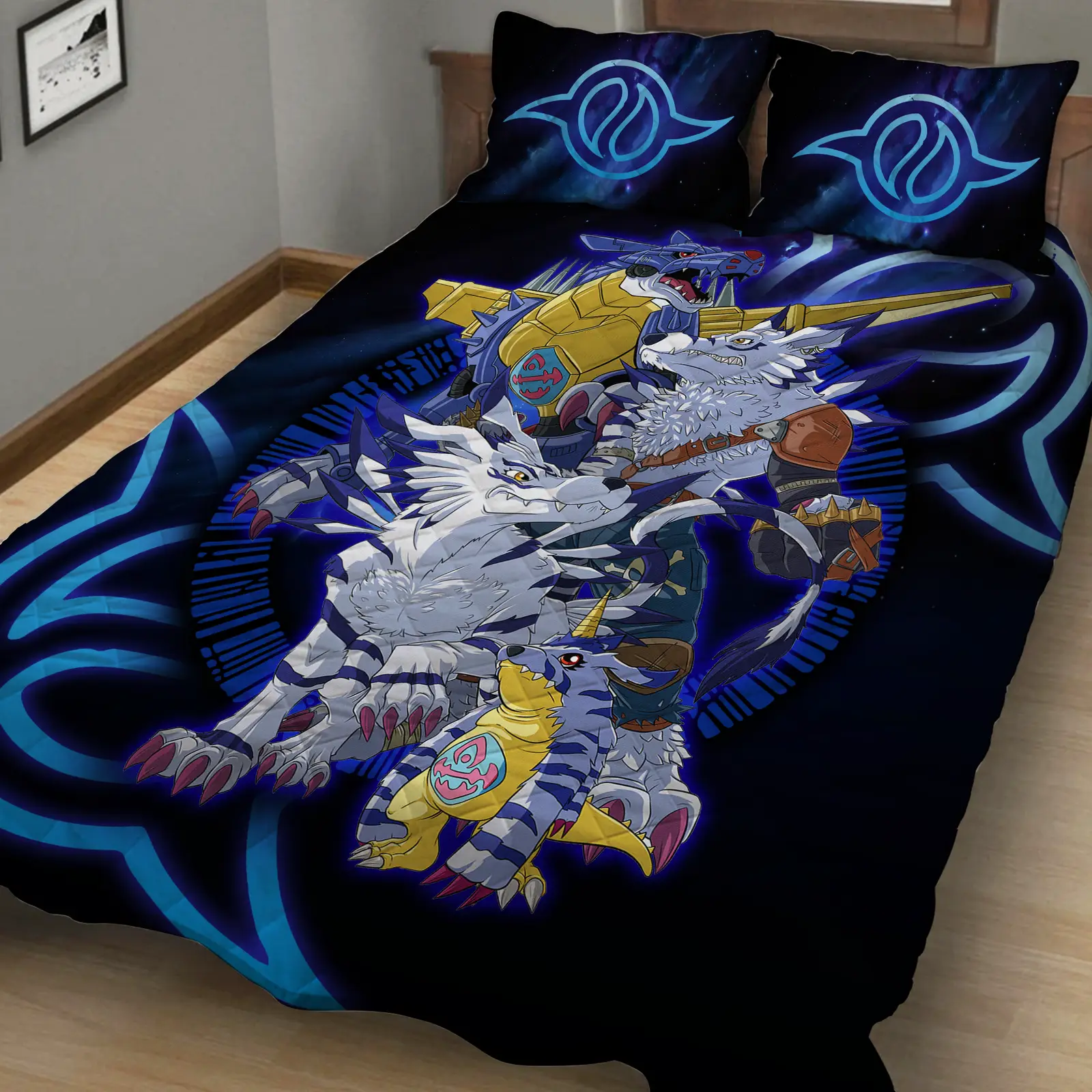Digimon Gabumon Family 3D Quilt Set
