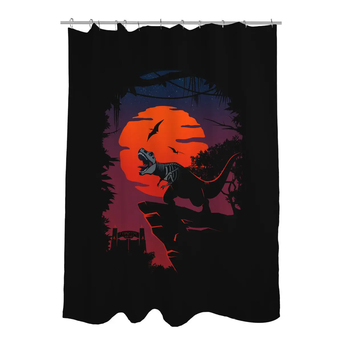 Dino Park Sunset Shower Curtains