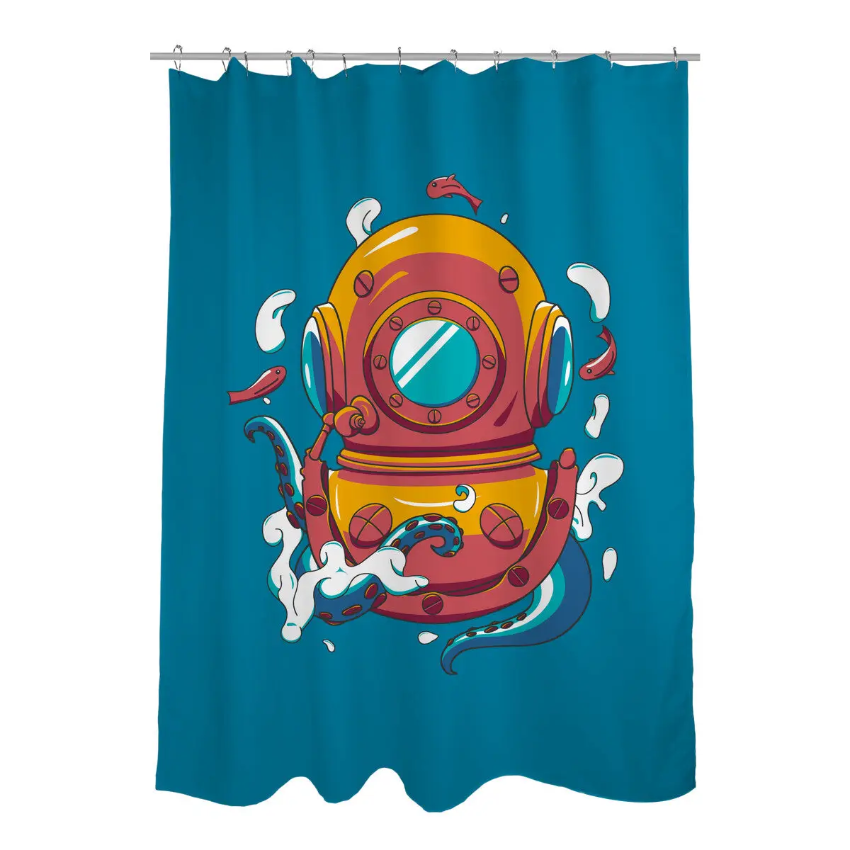 Diving Octopus Shower Curtains