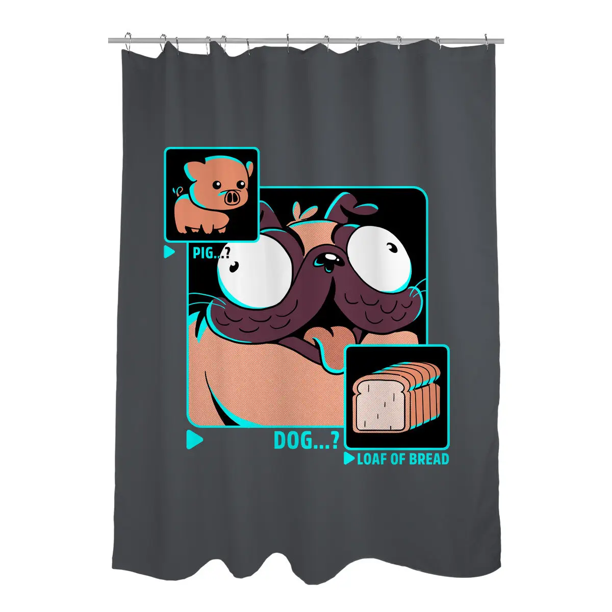 Dog, Pig, Loaf Of Bread Shower Curtains