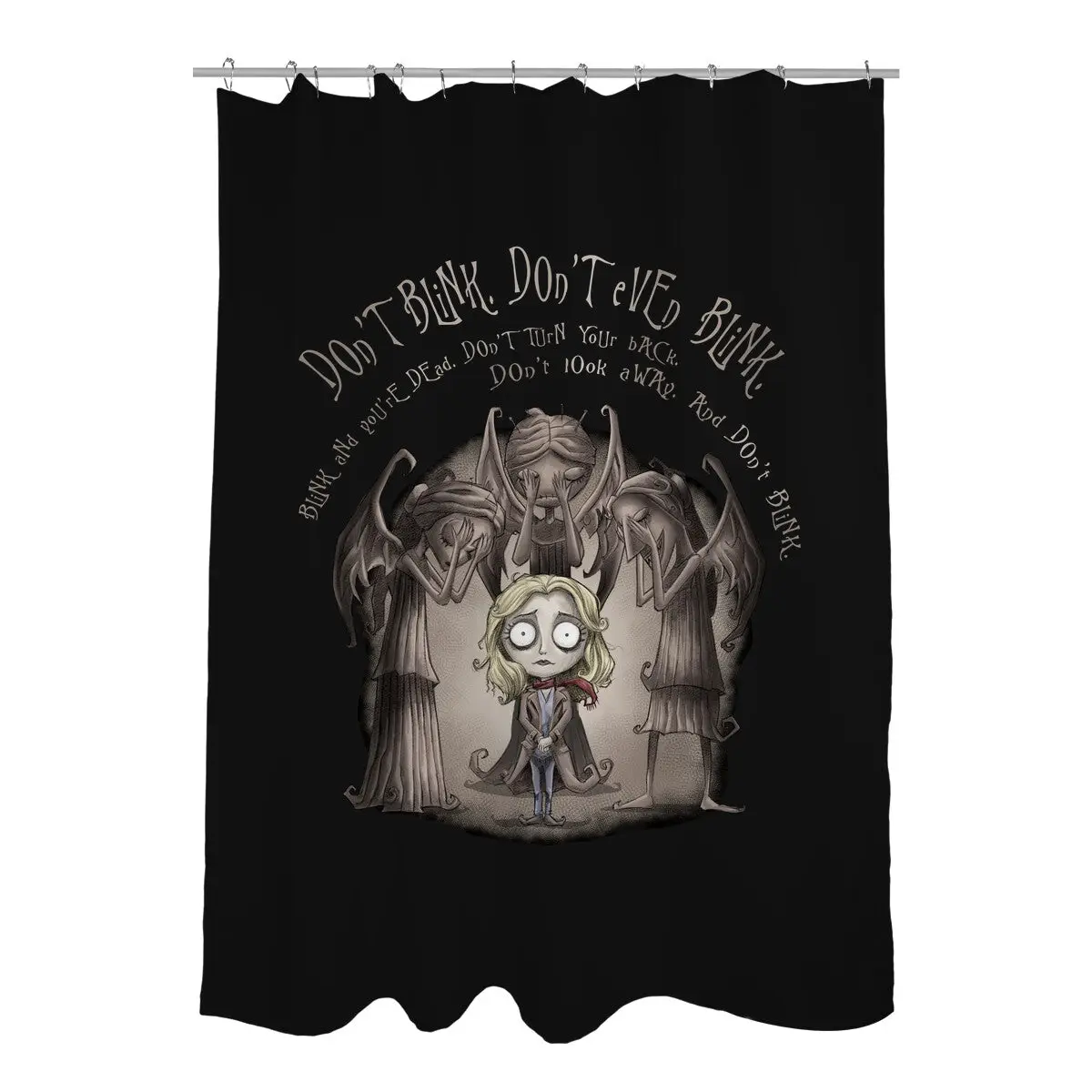 Don't Blink. Don't Even Blink. Shower Curtains