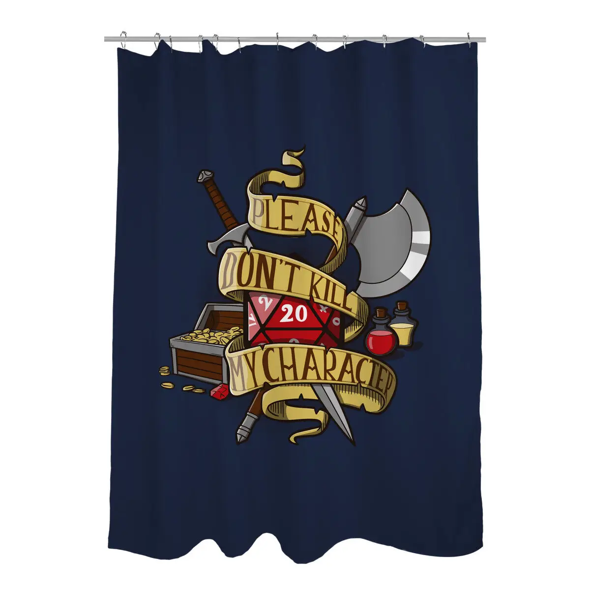Don't Kill my Character Shower Curtains