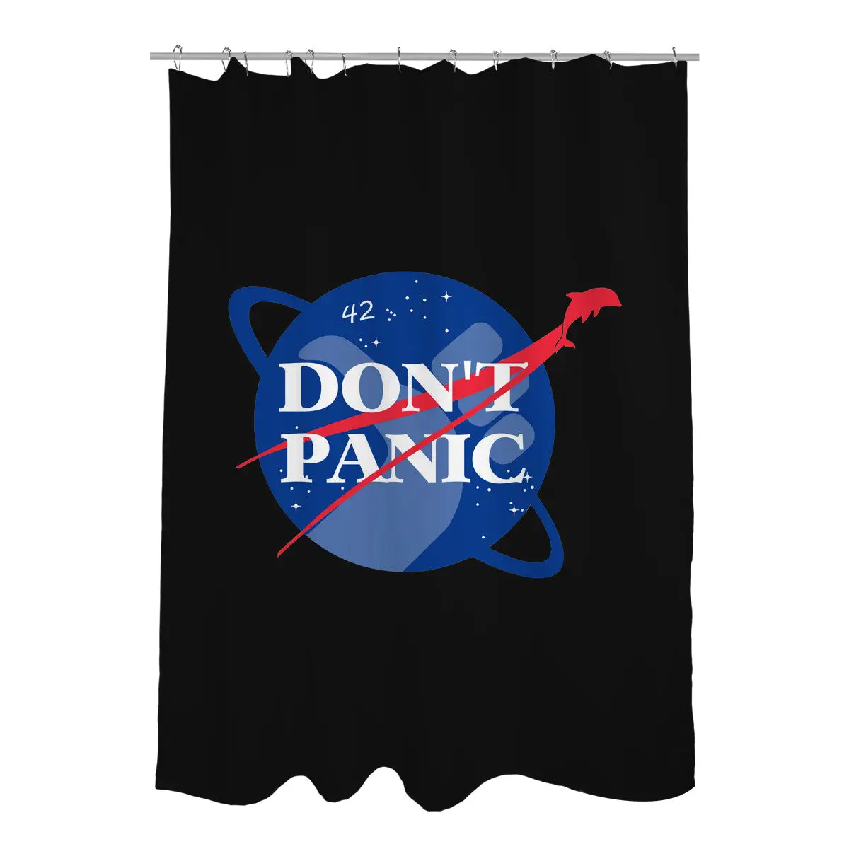 Don't Panic Shower Curtains
