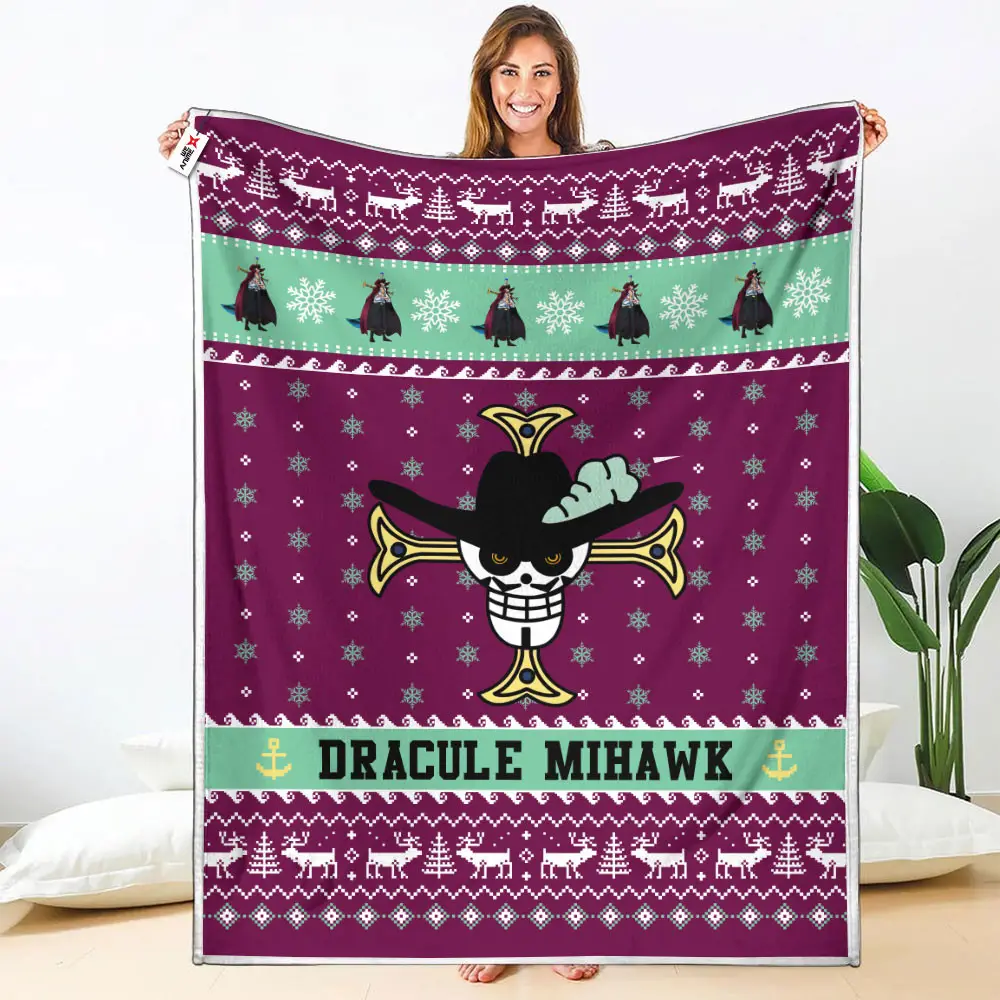 Dracule Mihawk Blanket Ugly Christmas Symbol Anime
