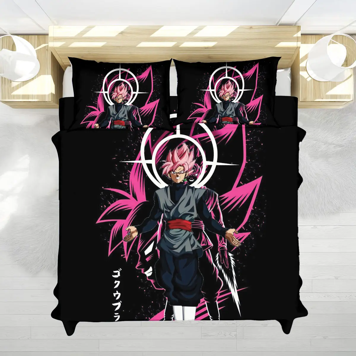 Dragon Ball Goku Dark Power Aura Art Bedding Set