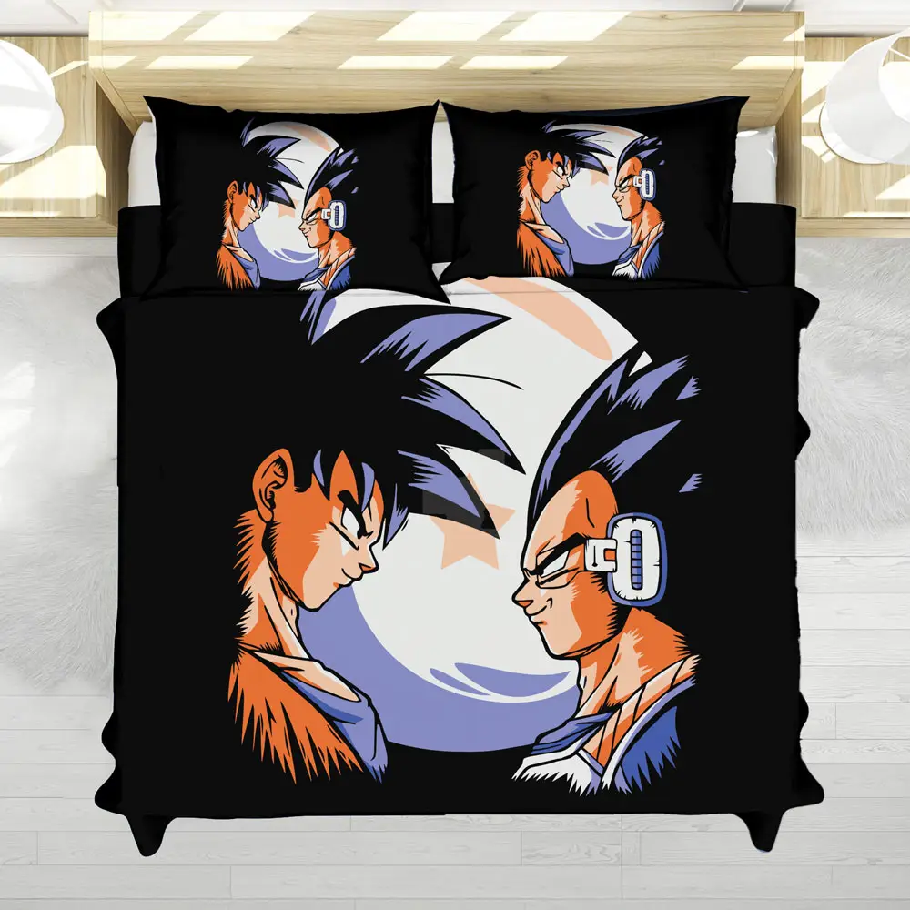 Dragon Ball Goku vs Vegeta Moon Face Off Bed Set