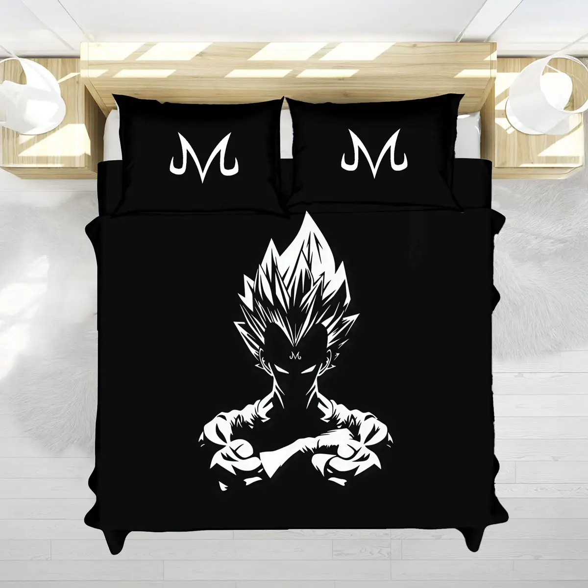 Dragon Ball Majin Vegeta Minimalist Dark Art Bedding Set