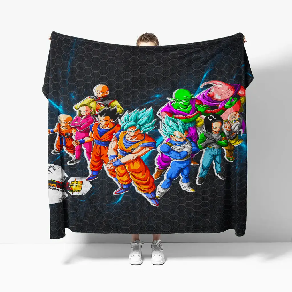 Dragon Ball Super Z Fighters Fleece Blanket Anime Quilt for Fans