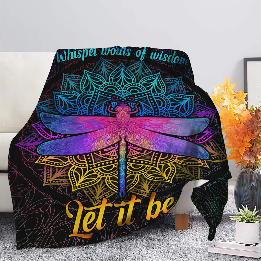 Dragonfly Mandala Let It Be Blanket