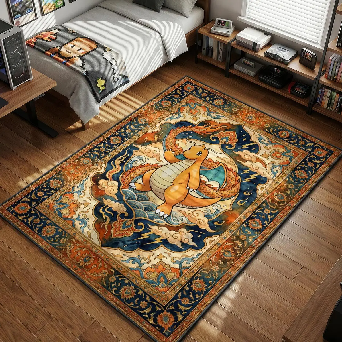 Dragonite Mythical Storm Rug - Pokemon Chair Mat