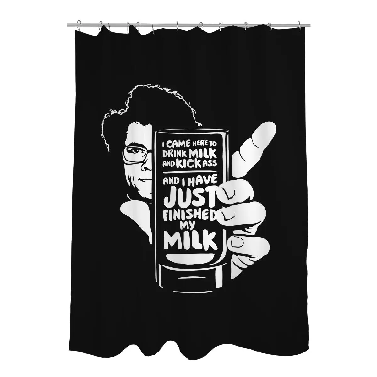 Drink Milk and Kick Ass Shower Curtains