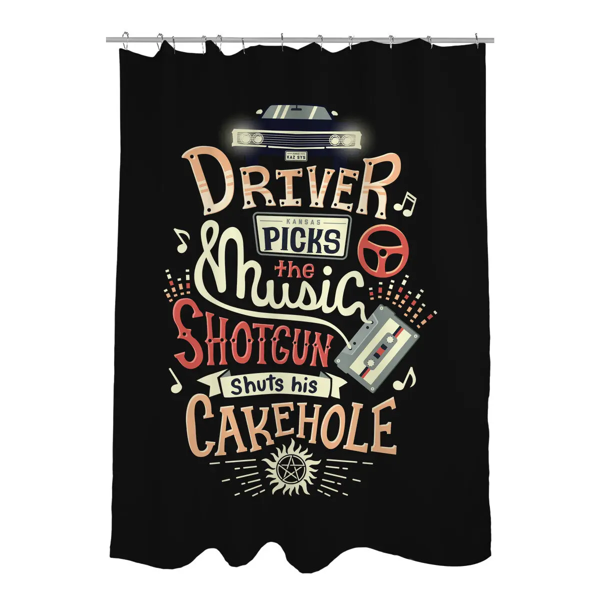 Driver Picks the Music Shower Curtains