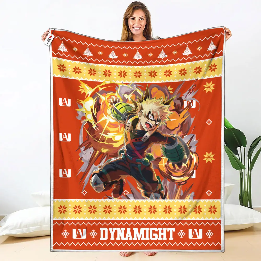 Dynamight Blanket Ugly Christmas My Hero Academia Anime