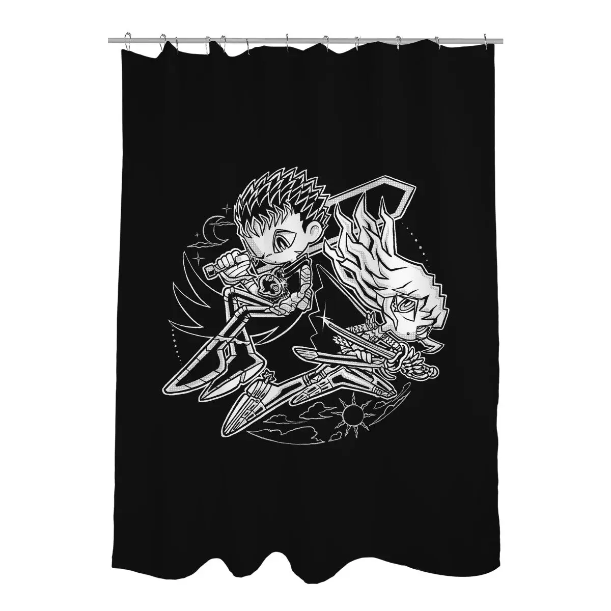 Eclipse Duality Shower Curtains