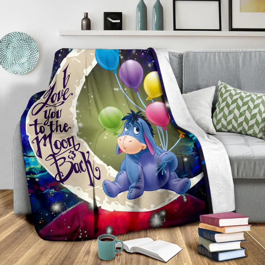 Eeyore Winnie The Pooh Love You To The Moon Galaxy Blanket