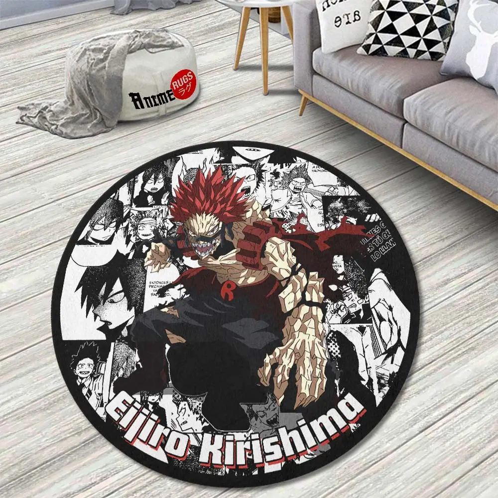 Eijiro Kirishima Manga Mix Round Rug Custom My Hero Academia Anime Circle Carpet
