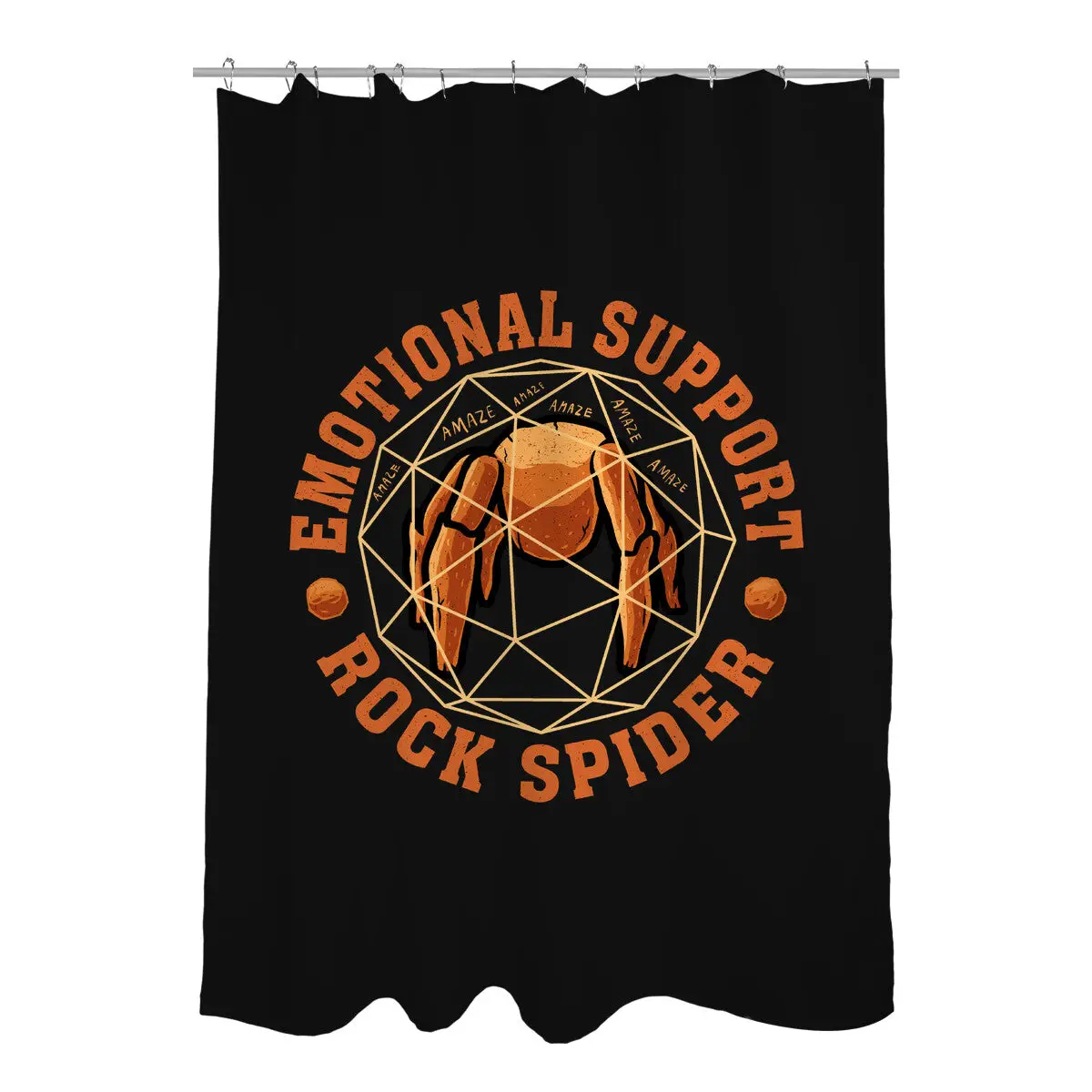 Emotionals Support Rock Spider Shower Curtains