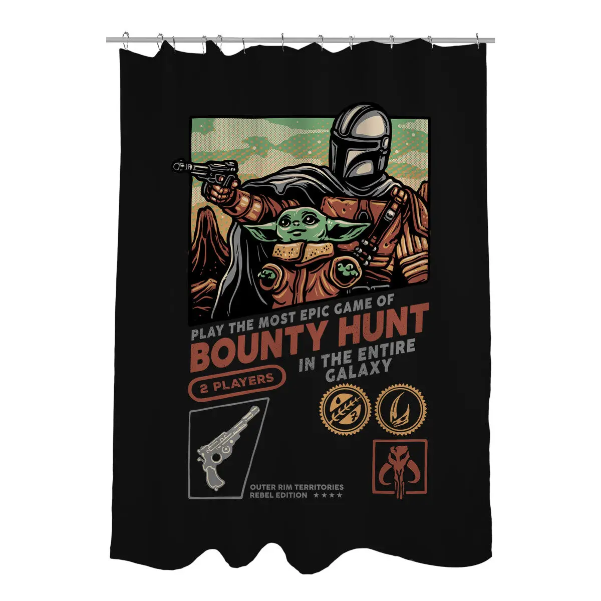 Epic Game Of Bounty Hunt Shower Curtains